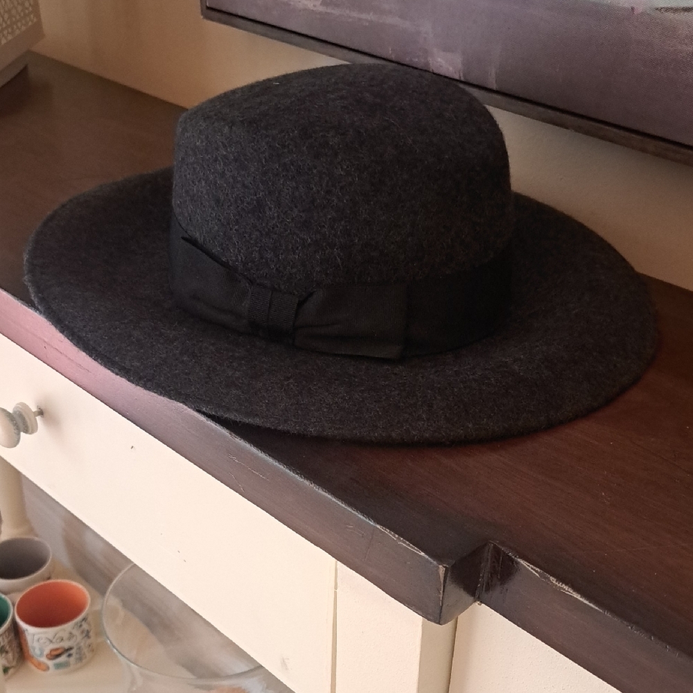 Raffaello Bettini Dark Grey Wool Fedora Hat - SzM  NWT